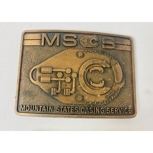 Mountain States Casing Service MSCS Metal Belt Buckle Vintage